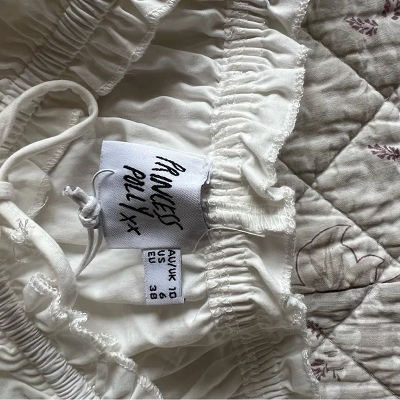 NWT Princess Polly Ashlin Top White Size 6 Croped Off The Shoulder - Picture 11 of 12